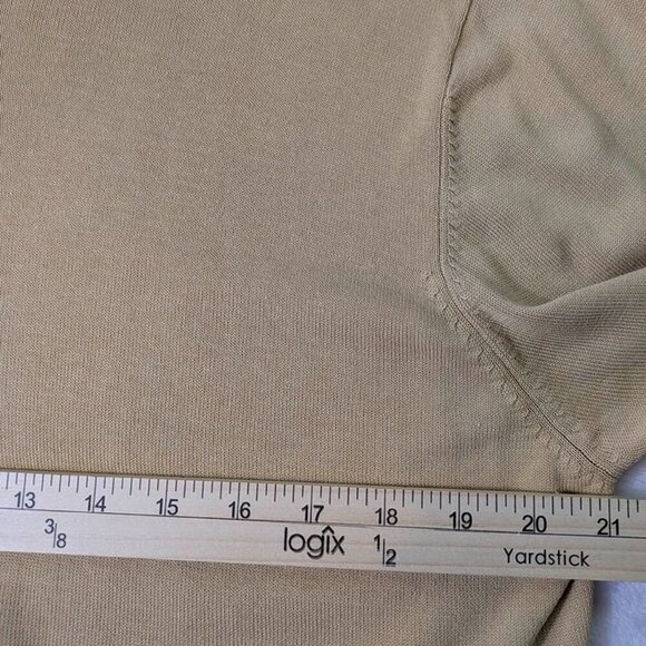 Jos A Bank Signature Collection 100% Silk Pullover Mens Large Gold Collared - Picture 6 of 10